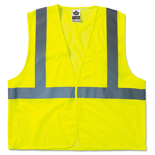 ergodyne® Glowear 8210hl Class 2 Economy Vest, Polyester Mesh, Hook Closure, Large To X-large, Lime freeshipping - TVN Wholesale