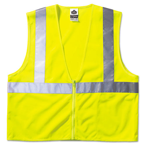 ergodyne® Glowear 8210z Class 2 Economy Vest, Polyester Mesh, Large To X-large, Lime freeshipping - TVN Wholesale