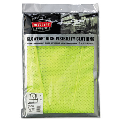 ergodyne® Glowear 8210z Class 2 Economy Vest, Polyester Mesh, Large To X-large, Lime freeshipping - TVN Wholesale