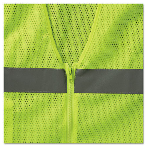 ergodyne® Glowear 8210z Class 2 Economy Vest, Polyester Mesh, Large To X-large, Lime freeshipping - TVN Wholesale