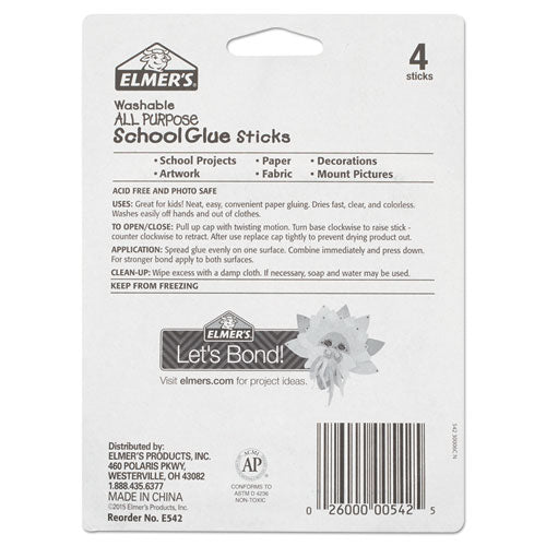 Elmer's® Washable School Glue Sticks, 0.24 Oz, Applies And Dries Clear, 4-pack freeshipping - TVN Wholesale