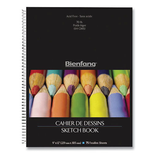 Bienfang® Take Me Along Sketch Book, 50 Lb Stock, Black-silver Cover, 14 X 11, 100 Sheets freeshipping - TVN Wholesale