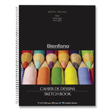 Bienfang® Take Me Along Sketch Book, 50 Lb Stock, Black-silver Cover, 14 X 11, 100 Sheets freeshipping - TVN Wholesale