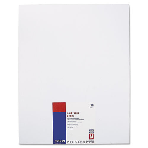 Epson® Cold Press Bright Fine Art Paper, 21mil, 8.5 X 11, Textured Matte White, 25-pack freeshipping - TVN Wholesale