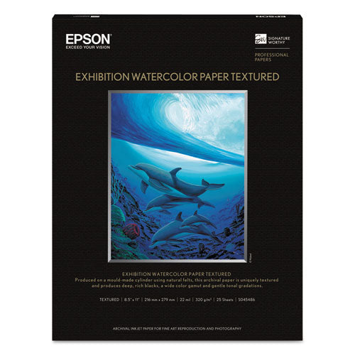 Epson® Exhibition Textured Watercolor Paper, 22 Mil, 13 X 19, Matte White, 25-pack freeshipping - TVN Wholesale