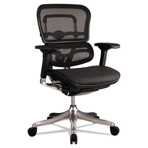 Eurotech Ergohuman Elite Mid-back Mesh Chair, Supports Up To 250 Lb, 18.11" To 21.65" Seat Height, Black freeshipping - TVN Wholesale