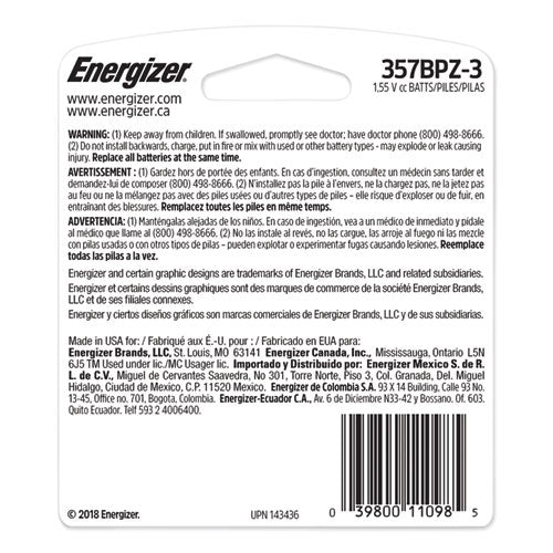 Energizer® 357-303 Silver Oxide Button Cell Battery, 1.5 V, 3-pack freeshipping - TVN Wholesale
