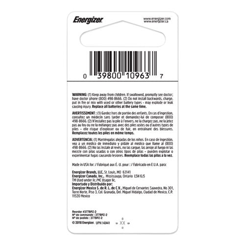 Energizer® 377 Silver Oxide Button Cell Battery, 1.5 V, 2-pack freeshipping - TVN Wholesale