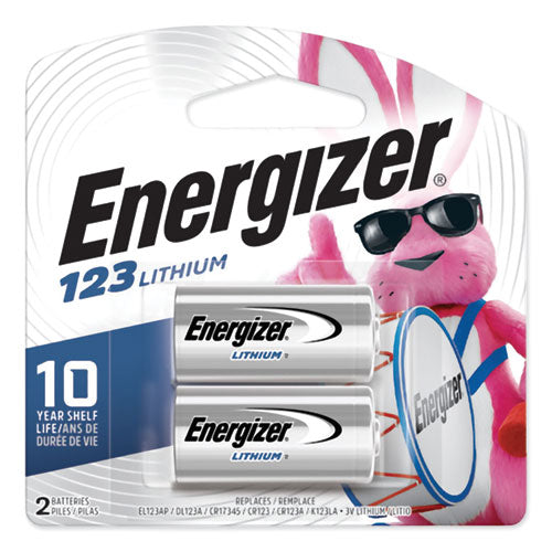 Energizer® 123 Lithium Photo Battery, 3 V, 2-pack freeshipping - TVN Wholesale