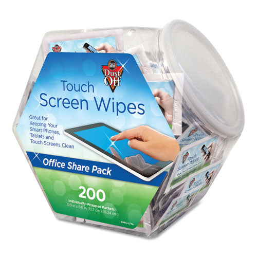 Dust-Off® Touch Screen Wipes, 5 X 6, 200 Individual Foil Packets freeshipping - TVN Wholesale