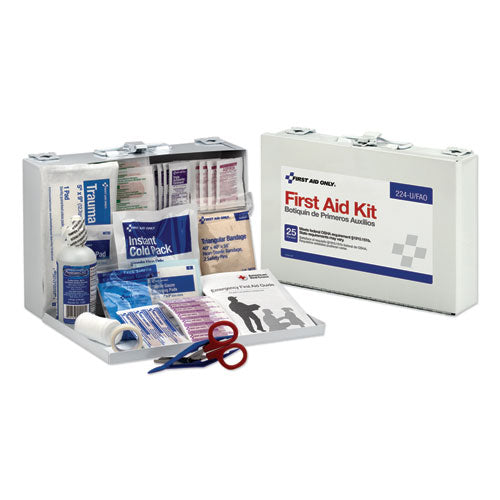 First Aid Only™ First Aid Kit For 25 People, 104 Pieces, Osha Compliant, Metal Case freeshipping - TVN Wholesale