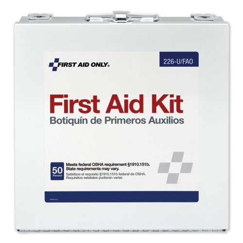 First Aid Only™ First Aid Station For 50 People, 196 Pieces, Osha Compliant, Metal Case freeshipping - TVN Wholesale