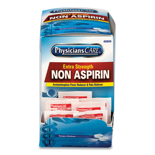PhysiciansCare® Pain Relievers-medicines, Xstrength Non-aspirin Acetaminophen,2-packet,125 Pk-bx freeshipping - TVN Wholesale