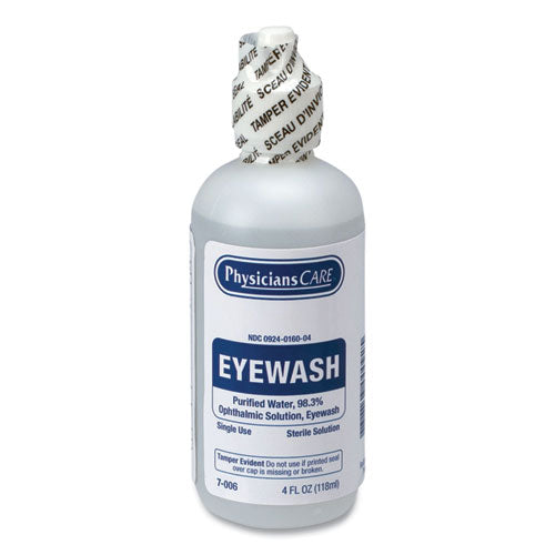 PhysiciansCare® by First Aid Only® First Aid Refill Components Disposable Eye Wash, 4 Oz Bottle freeshipping - TVN Wholesale