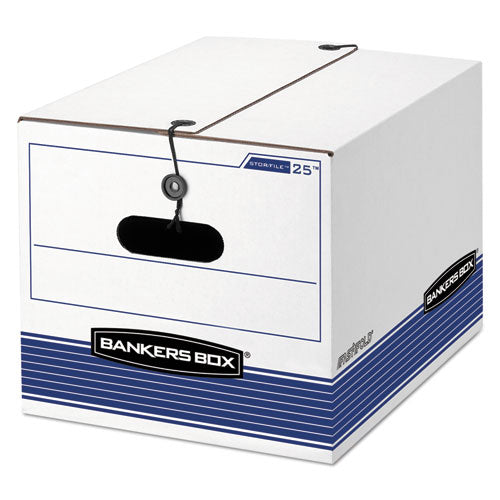 Bankers Box® Stor-file Medium-duty Strength Storage Boxes, Letter-legal Files, 12.25" X 16" X 11", White-blue, 12-carton freeshipping - TVN Wholesale