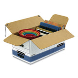Bankers Box® Stor-file Medium-duty Strength Storage Boxes, Letter-legal Files, 12.25" X 16" X 11", White-blue, 12-carton freeshipping - TVN Wholesale