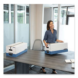 Bankers Box® Stor-file Medium-duty Strength Storage Boxes, Letter-legal Files, 12.25" X 16" X 11", White-blue, 12-carton freeshipping - TVN Wholesale