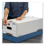 Bankers Box® Stor-file Medium-duty Strength Storage Boxes, Letter-legal Files, 12.25" X 16" X 11", White-blue, 12-carton freeshipping - TVN Wholesale