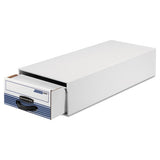 Bankers Box® Stor-drawer Steel Plus Extra Space-savings Storage Drawers, 10.5" X 25.25" X 5.25", White-blue, 12-carton freeshipping - TVN Wholesale