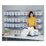 Bankers Box® Presto Heavy-duty Storage Boxes, Letter Files, 13" X 25.38" X 10.5", White-blue, 12-carton freeshipping - TVN Wholesale