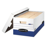 Bankers Box® Presto Heavy-duty Storage Boxes, Legal Files, 16" X 10.38", White-blue, 12-carton freeshipping - TVN Wholesale