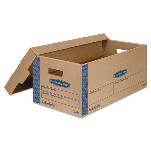 Bankers Box® Smoothmove Prime Moving And Storage Boxes, Small, Half Slotted Container (hsc), 24" X 12" X 10", Brown Kraft-blue, 8-carton freeshipping - TVN Wholesale
