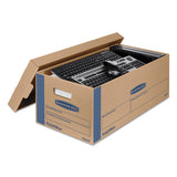 Bankers Box® Smoothmove Prime Moving And Storage Boxes, Small, Half Slotted Container (hsc), 24" X 12" X 10", Brown Kraft-blue, 8-carton freeshipping - TVN Wholesale