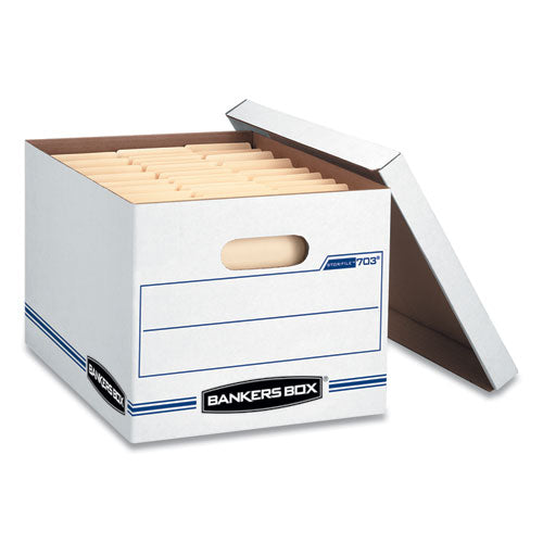 Bankers Box® Stor-file Basic-duty Storage Boxes, Letter-legal Files, 12.5" X 16.25" X 10.5", White-blue, 4-carton freeshipping - TVN Wholesale