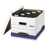 Bankers Box® Hang'n'stor Medium-duty Storage Boxes, Letter-legal Files, 13" X 16" X 10.5", White-blue, 4-carton freeshipping - TVN Wholesale