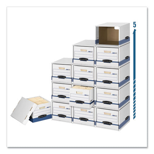 Bankers Box® File-cube Box Shell, Legal-letter, 23.75 X 19.75, White-blue, 6-carton freeshipping - TVN Wholesale