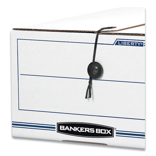 Bankers Box® Liberty Plus Heavy-duty Strength Storage Boxes, Letter Files, 12.25" X 24.13" X 10.75", White-blue, 12-carton freeshipping - TVN Wholesale