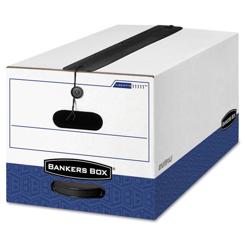 Bankers Box® Liberty Plus Heavy-duty Strength Storage Boxes, Legal Files, 15.25" X 24.13" X 10.75", White-blue, 12-carton freeshipping - TVN Wholesale