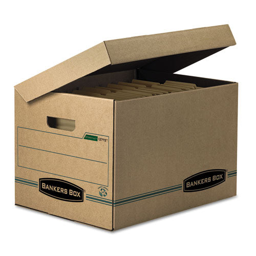Bankers Box® Systematic Basic-duty Attached Lid Storage Boxes, Letter-legal Files, Kraft-green, 12-carton freeshipping - TVN Wholesale