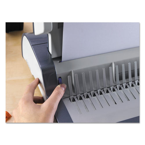 Fellowes® Quasar 500 Manual Comb Binding System, 500 Sheets, 18.13 X 15.38 X 5.13, Metallic Gray freeshipping - TVN Wholesale