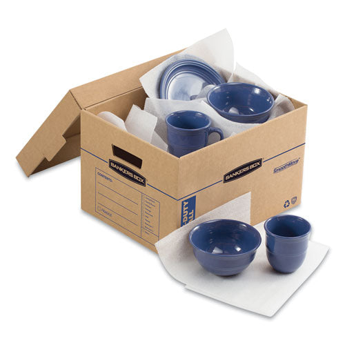 Bankers Box® Smoothmove Maximum Strength Moving Boxes, Small, Half Slotted Container (hsc), 15" X 15" X 12", Brown Kraft-blue, 8-pack freeshipping - TVN Wholesale
