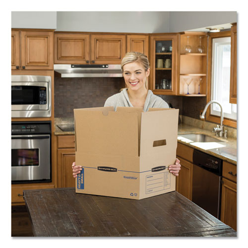 Bankers Box® Smoothmove Maximum Strength Moving Boxes, Small, Half Slotted Container (hsc), 15" X 15" X 12", Brown Kraft-blue, 8-pack freeshipping - TVN Wholesale