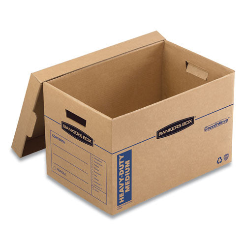 Bankers Box® Smoothmove Maximum Strength Moving Boxes, Medium, Half Slotted Container (hsc), 18.5" X 12.25" X 12", Brown Kraft-blue, 8-pk freeshipping - TVN Wholesale