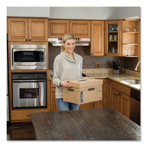 Bankers Box® Smoothmove Maximum Strength Moving Boxes, Medium, Half Slotted Container (hsc), 18.5" X 12.25" X 12", Brown Kraft-blue, 8-pk freeshipping - TVN Wholesale