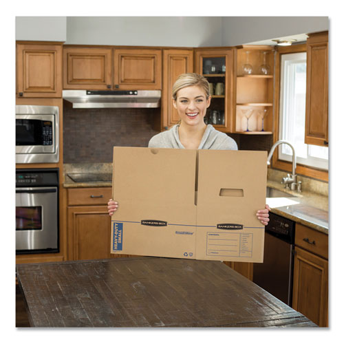 Bankers Box® Smoothmove Maximum Strength Moving Boxes, Medium, Half Slotted Container (hsc), 18.5" X 12.25" X 12", Brown Kraft-blue, 8-pk freeshipping - TVN Wholesale