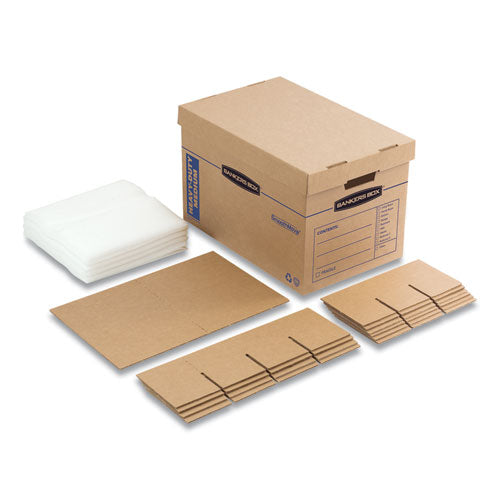 Bankers Box® Smoothmove Kitchen Moving Kit, Medium, Half Slotted Container (hsc), 18.5" X 12.25" X 12", Brown Kraft-blue freeshipping - TVN Wholesale