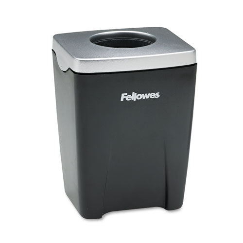 Fellowes® Office Suites Paper Clip Cup, Plastic, 2 7-16 X 2 3-16 X 3 1-4, Black-silver freeshipping - TVN Wholesale