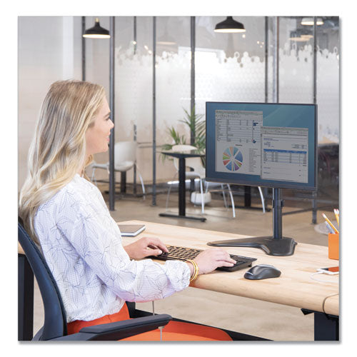 Fellowes® Professional Series Single Freestanding Monitor Arm, For 32" Monitors, 11" X 15.4" X 18.3", Black, Supports 17 Lb freeshipping - TVN Wholesale