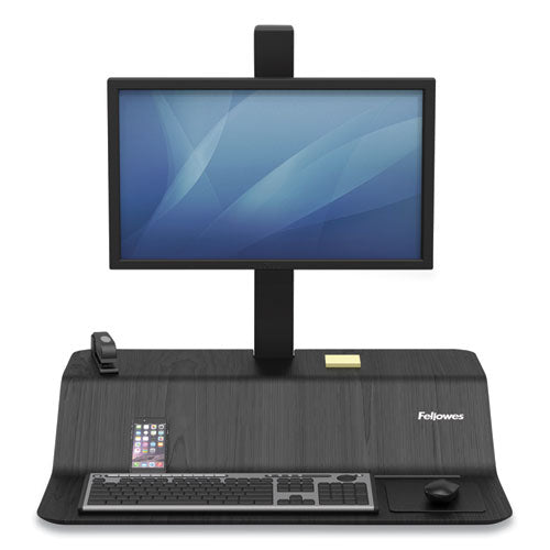 Fellowes® Lotus Ve Sit-stand Workstation, 29" X 28.5" X 27.5" To 42.5", Black freeshipping - TVN Wholesale