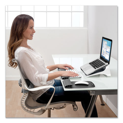 Fellowes® I-spire Series Laptop Lift, 13.19" X 9.31" X 4.13", White-gray, Supports 10 Lbs freeshipping - TVN Wholesale