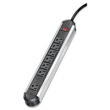 Fellowes® 7-outlet Metal Power Strip,125v, 12 Ft Cord, 2.13 X 14.25 X 1.75, Black-silver freeshipping - TVN Wholesale