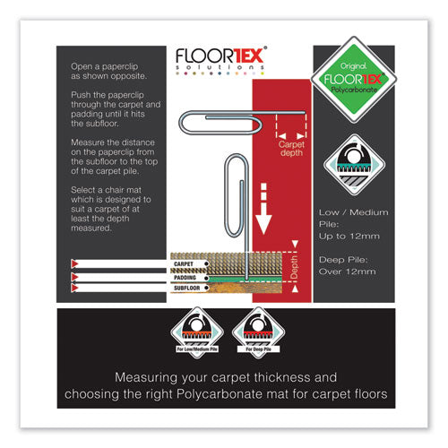Floortex® Cleartex Ultimat Polycarbonate Chair Mat For Low-medium Pile Carpet, 48 X 79, Clear freeshipping - TVN Wholesale