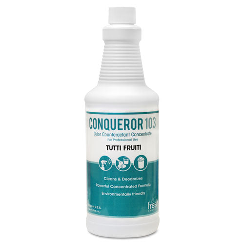 Fresh Products Conqueror 103 Odor Counteractant Concentrate, Tutti-frutti, 32 Oz Bottle, 12-carton freeshipping - TVN Wholesale