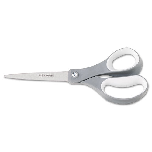 Fiskars® Contoured Performance Scissors, 8" Long, 3.13" Cut Length, Gray Straight Handle freeshipping - TVN Wholesale