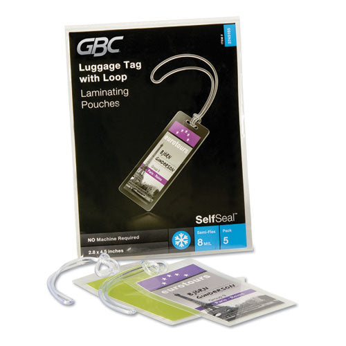 GBC® Selfseal Self-adhesive Laminating Pouches And Single-sided Sheets, 8 Mil, 4.13" X 2.94", Gloss Clear, 10-pack freeshipping - TVN Wholesale