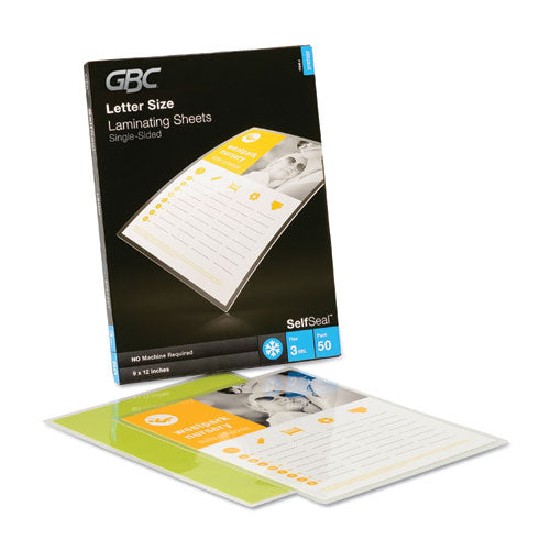 GBC® Selfseal Self-adhesive Laminating Pouches And Single-sided Sheets, 8 Mil, 4.13" X 2.94", Gloss Clear, 10-pack freeshipping - TVN Wholesale